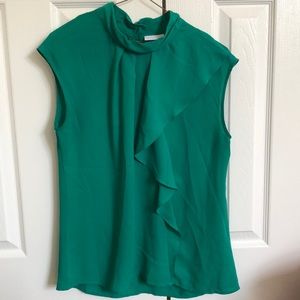 Green ruffle top